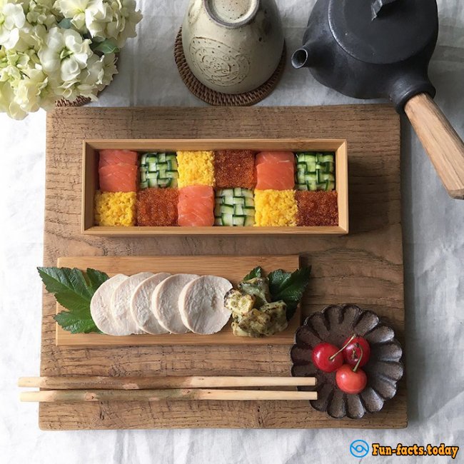 New Sushi trend in Japan: Mosaic from Sushi