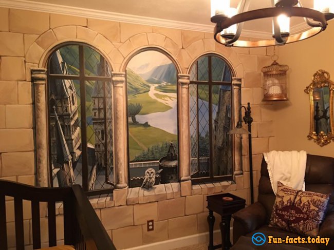 Father Made Bedroom for Son in Harry Potter Style