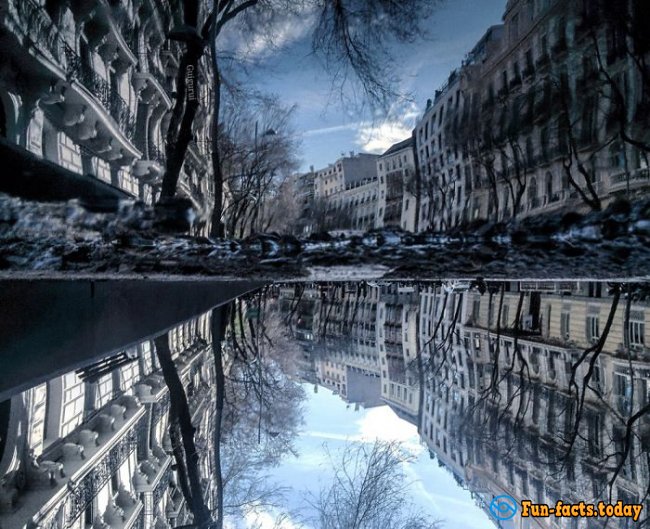 Incredible Spain: Photographer Shoots City and People with the Help of Puddles